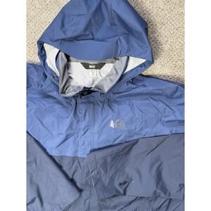 REI Co-op Peak 2.5L Rain Jacket Mens 2XL Tall Blue Hooded Waterproof Hiking